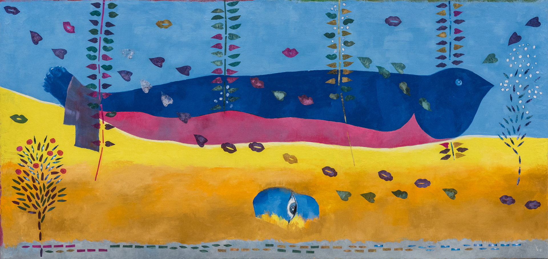 Bình phong của người(Bốn mùa) - Sơn dầu trên toan 180 x 380cm